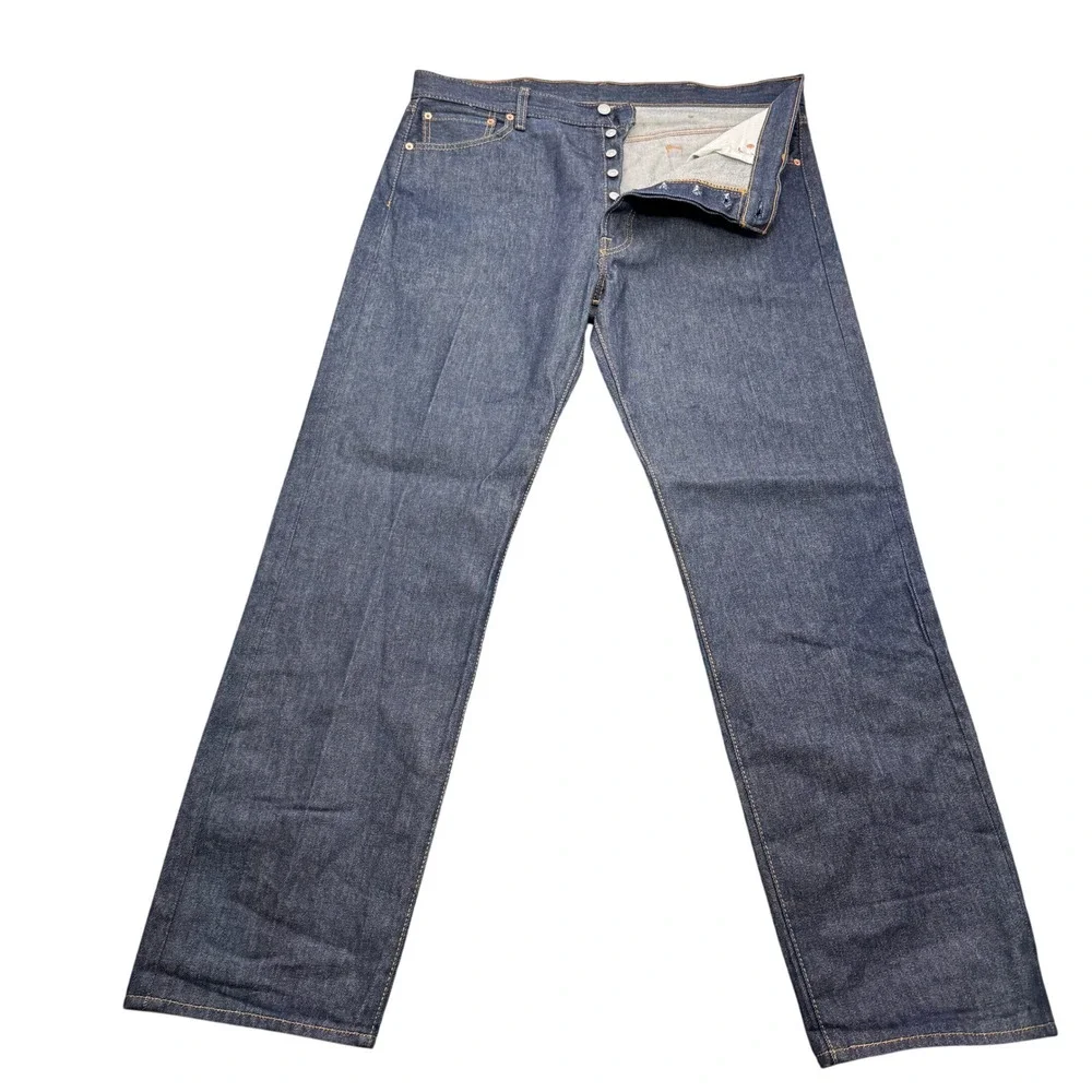 Levi's 501 Original Fit Jeans Mens 38x34 Dark Wash Indigo Denim Workwear